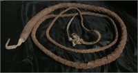 Vintage Handmade Leather Bull Whip.