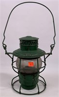 Tin lantern, Adlake Kero on globe, 6" dia., 9"