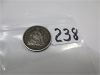 1858 Seated Liberty 1/2 dime, very good