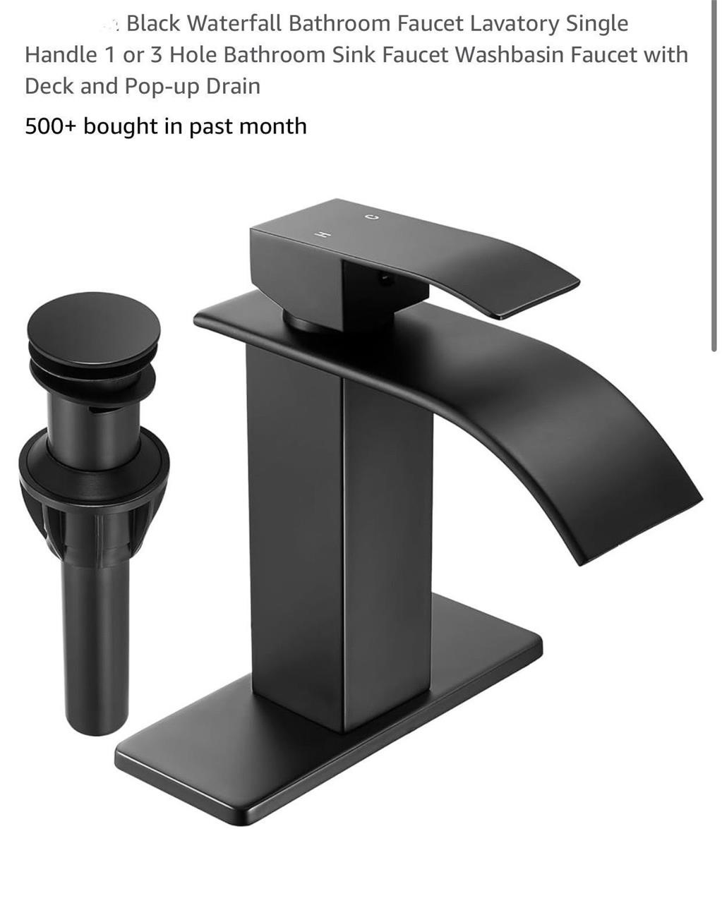 Black Waterfall Bathroom Faucet