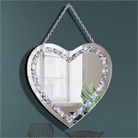 DMDFIRST Diamond Heart Shaped Silver Mirror 12x12
