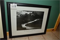 Ansel Adams "The Tetons" framed art 25" x 31"