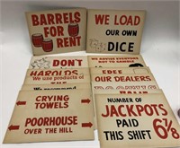 Lot of 13 Vintage Casino Signs