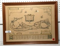 Framed Map of Bermuda