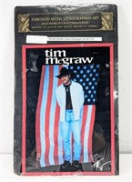 Tim McGraw Embossed Metal Lithograph Art