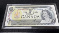 Uncirculated 1973 Canada 1 Dollar Bill