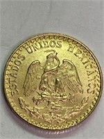 1945 Mexican GOLD Dos Peso