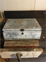 Metal Storage Box 18x12x7 With Contents