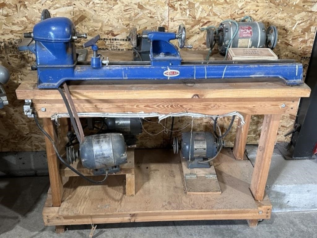 TAKE A LOOK! HOMEMADE WORK STATION, DUNLAP LATHE