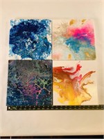 4pcs abstract paintings
