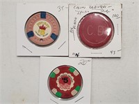 3 Very Nice Sleeved Casino Chips