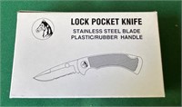 Lock Pocket Knife w/horse head and belt carrier