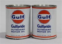 GULF GULFPRIDE OUTBOARD MOTOR OIL CAN (2)