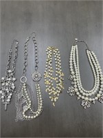 4 DESIGNER FASHION CHUNKY BEADED NECKLACES