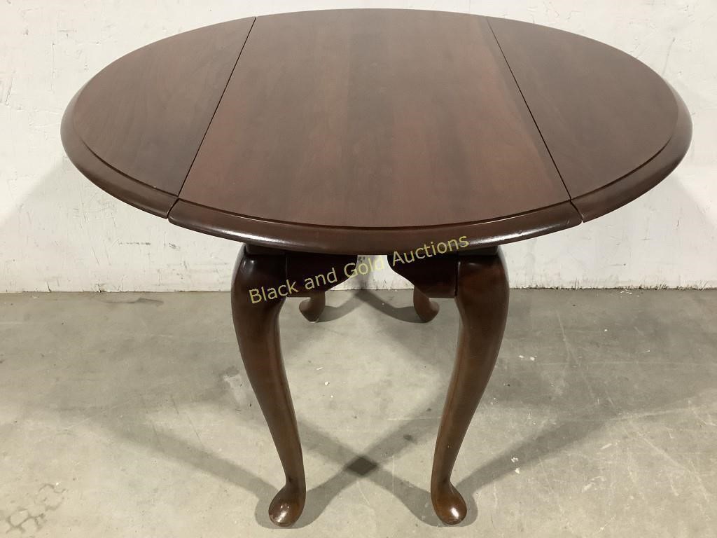 Solid Wood Round Drop Leaf Side Table