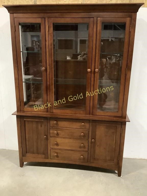 Kincaid Walnut Lighted China Cabinet