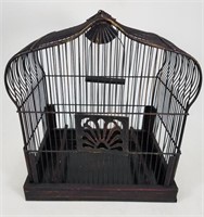 Metal and wood decorative bird cage
