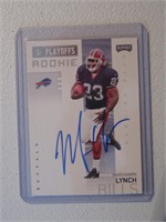 MARSHAWN LYNCH SIGNED ROOKIE CARD WITH COA
