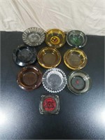 (10) Vintage Glass Ashtrays