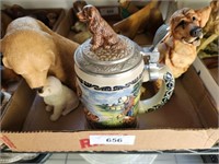 DOG FIGURINES ASSORTED AND STEIN