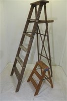6Ft  Wood Ladder & 2 Ft Wood Ladder