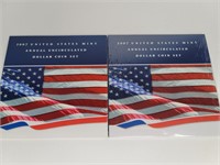 Two 2007 US Mint Annual Uncirculated Dollar Set