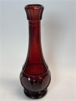 Wheaton Ruby Red Bullseye Bud Vase 9”