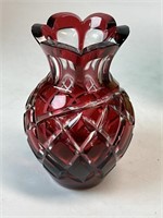 Bohemia Ruby Red Vase 5”