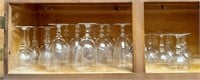 Etched Stemware Lot in Laundry Cabinet