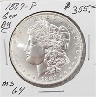 1887-P Morgan Silver Dollar Coin BU