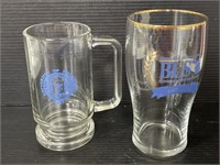 Two Michigan beer glasses U of M & BLS