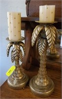 PAIR OF PALM CANDLE HOLDERS