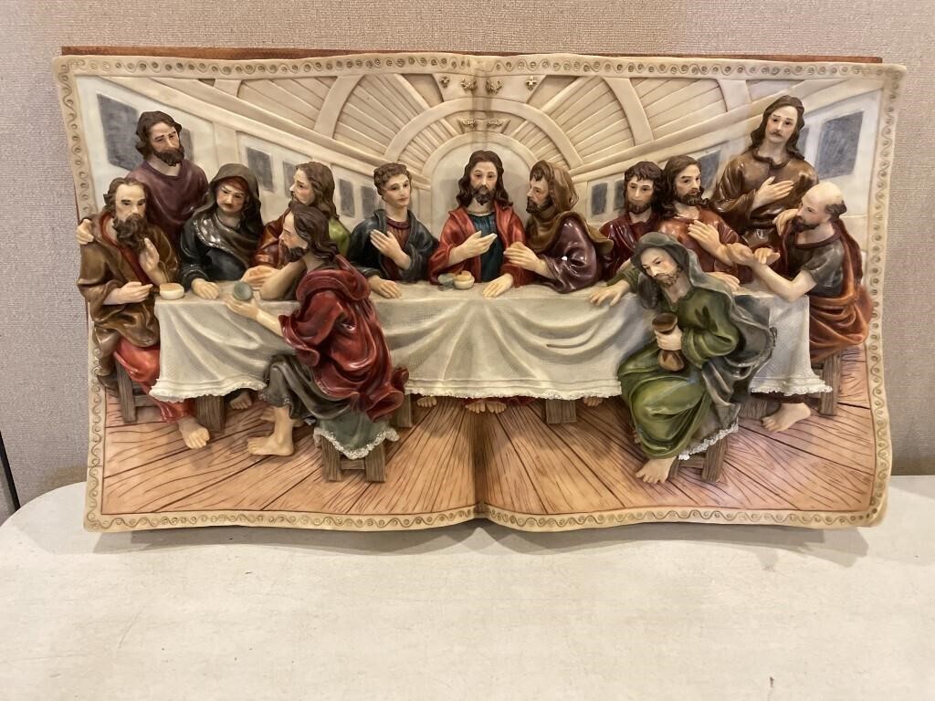 Large Resin Last Supper Wall Sculpture