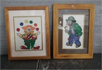(2) Machined Embroidered Pictures