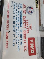 TWA joint Safety Committee metal sign