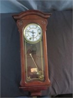 Old Vienna Wooden Pendulum Wall Clock - NO Key -