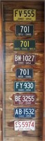 Lot of 9 1950s Automobile License Plates. Missing