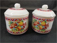 Set of Two Germaine Monteil Jars with Lids