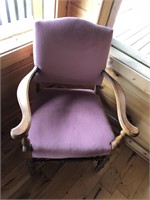 Mauve Colored Straight Chair (R) of Cabinet