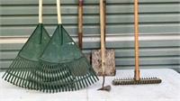 Yard tools- rakes, shovels etc