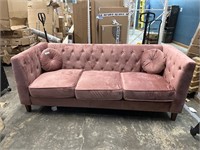 Acanva Upholster 82” Couch Velvet Pink