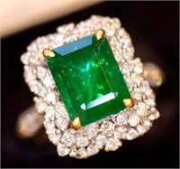 2.8ct Natural Eemerald Ring 18K Gold