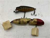 Pair Vintage Wood Fishing Lures