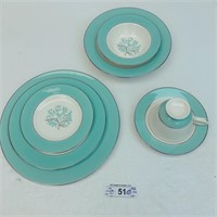 42 Pcs Set of Blue Lace Dinnerware by Sevron