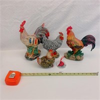 4 Pcs Ceramic Chickens