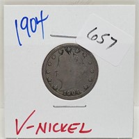 1904 V-Nickel 5 Cents