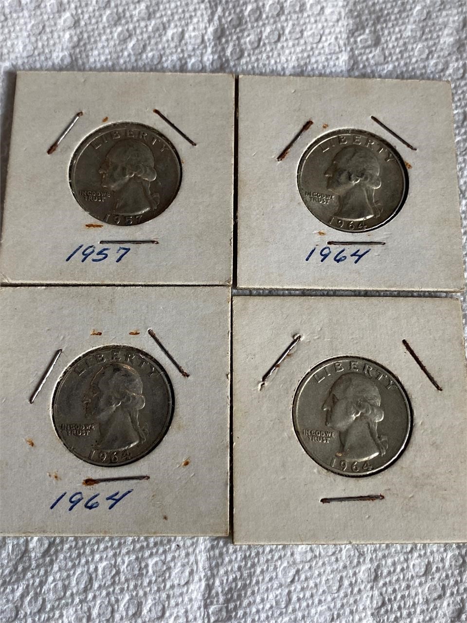 4 Washington Silver Quarters