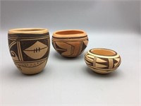 Lot of three American Indian pots