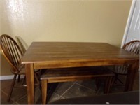 Table, 2 Chairs, 2 Benches