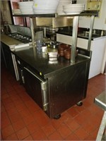 REFRIDGERATED STAINLESS PREP TABLE WITH SHELF